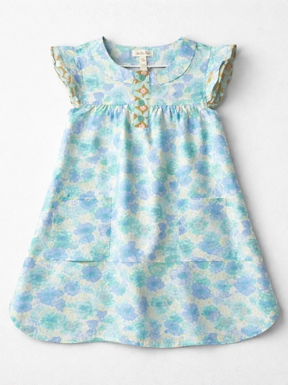 Matilda Jane aqua Azaleas woven floral print dress NWOT size 6